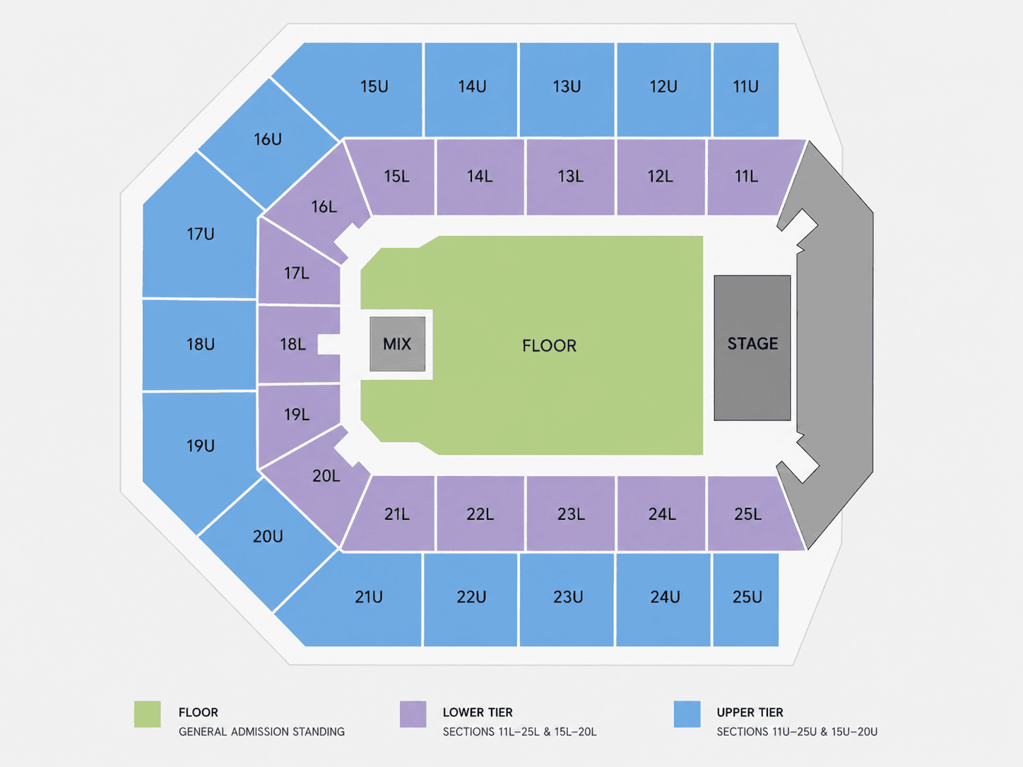 Spark Arena — Seating map